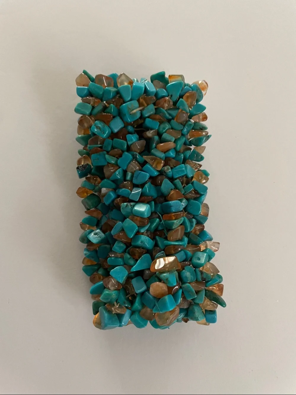 3 Pack Beaded Stretch Bracelets  Turquoise, Ivory & Camel